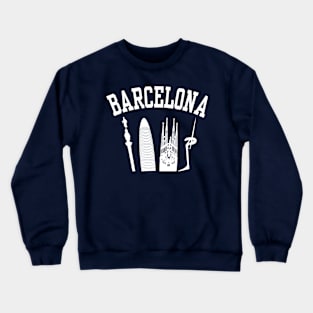 BARCELONA Skyline (White) Crewneck Sweatshirt